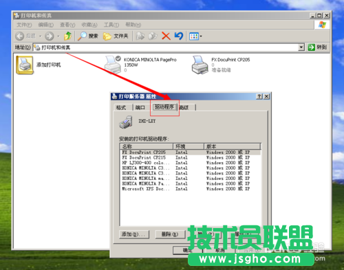 技術(shù)員聯(lián)盟XP系統(tǒng)刪除打印機驅(qū)動