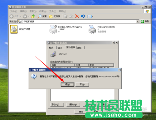 技術(shù)員聯(lián)盟XP系統(tǒng)刪除打印機驅(qū)動(5)