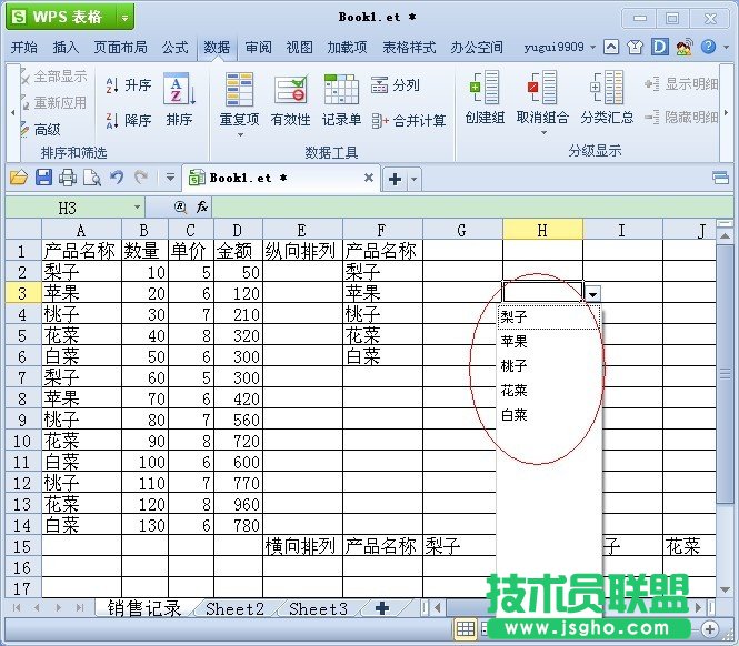 WPS表格提取數(shù)據(jù)源中的不重復(fù)項(xiàng)教程