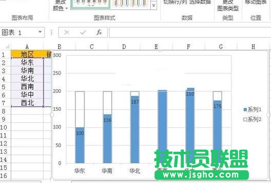 Excel中如何制作柱形目標進度圖
