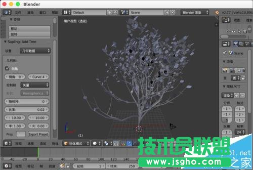 blender怎么設(shè)置樹(shù)木模型?   三聯(lián)