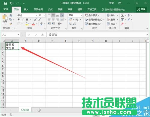 Excel2016一個單元格怎么分成兩行？Excel2016單元格分行教程