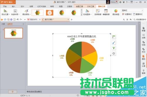 ppt怎么設(shè)計漂亮的餅形圖圖表?   三聯(lián)