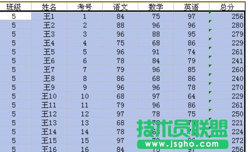 wps表格怎樣制作成績(jī)表