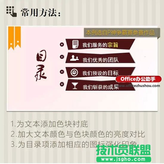 PPT目錄頁的四項(xiàng)基本原則