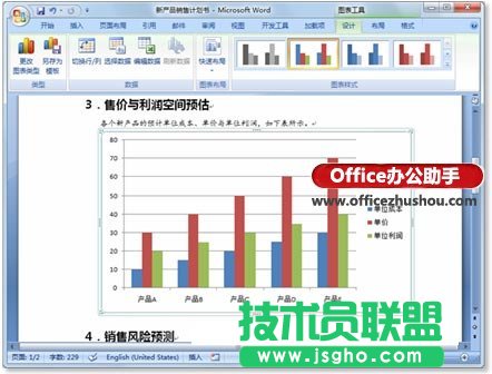 基于Word文檔中的表格數(shù)據(jù)所創(chuàng)建的圖表