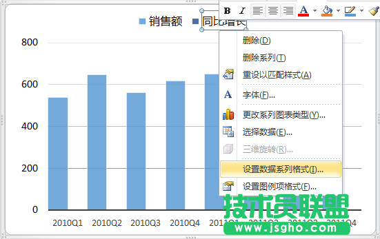 使用次坐標軸來改變Excel圖表的展現(xiàn)形態(tài)的方法
