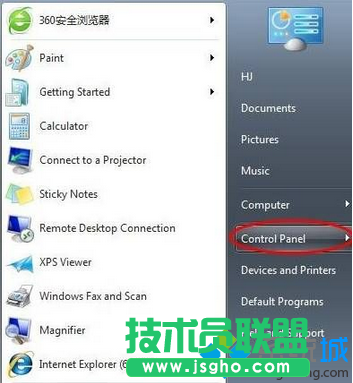 點擊“Control Panel”