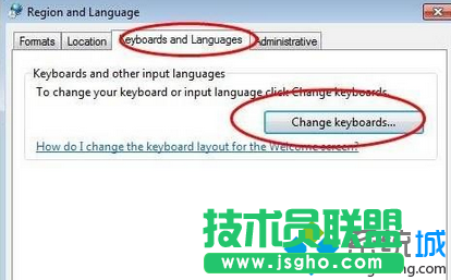 點擊“change Keyboards...”