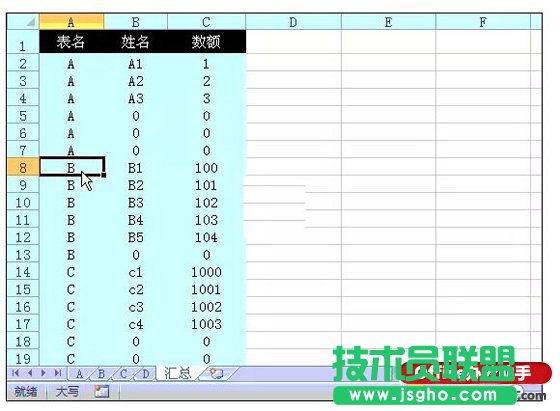 使用excel函數(shù)公式合并多個(gè)工作表的方法