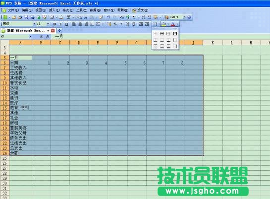 WPS如何打造個(gè)性化記賬本