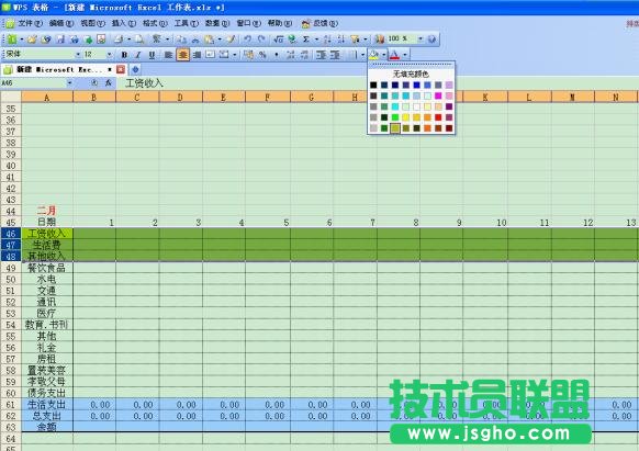 WPS如何打造個(gè)性化記賬本